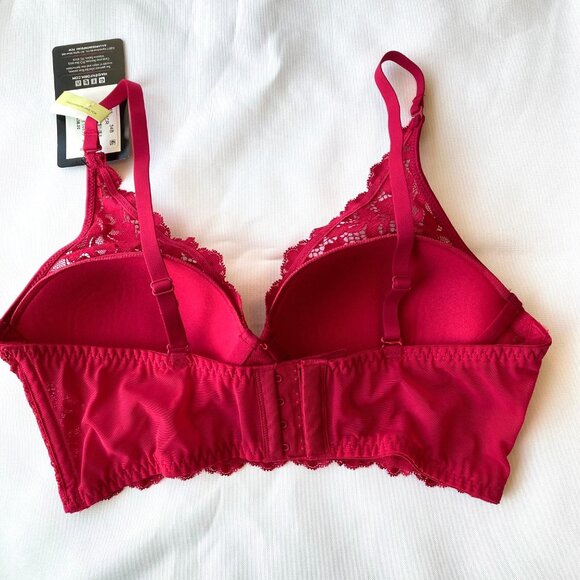 Maidenform Lightly Lined Convertible Lace Bralette Wireless 34B Red DM1188 NWT - Picture 4 of 8